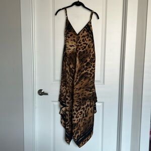 Summer leopard scarf dress